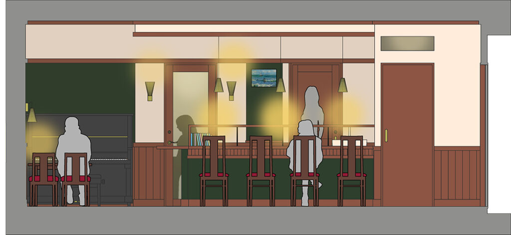 喫茶「猫とつばめ」内観イメージ図