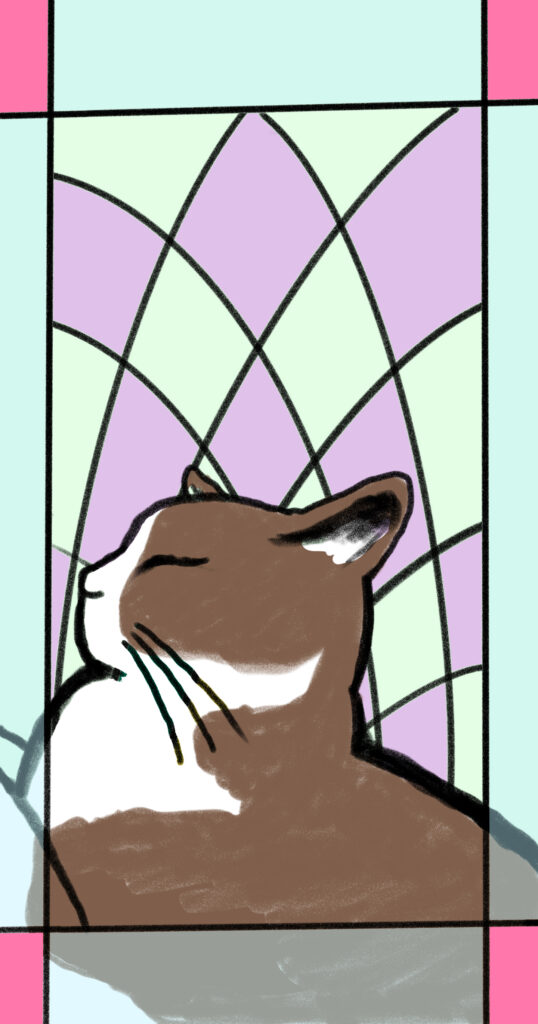 猫とつばめステンドグラスイメージ図